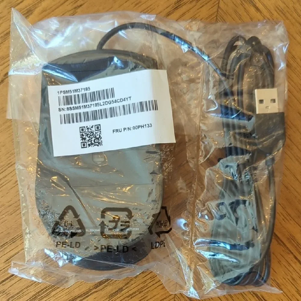 Lenovo Black USB Wired Keyboard and Mouse Set